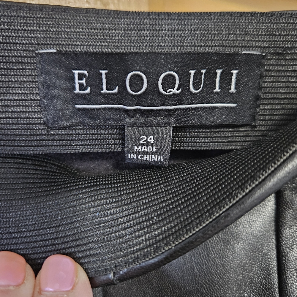 Eloquii Faux Leather Black Pleated Skirt - Picture 10 of 10